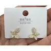 Mucci joyería de plata S925 con diamantes mariposa forma earras tarjeta estilo de moda versátil earwear para mujeres Item Picture
